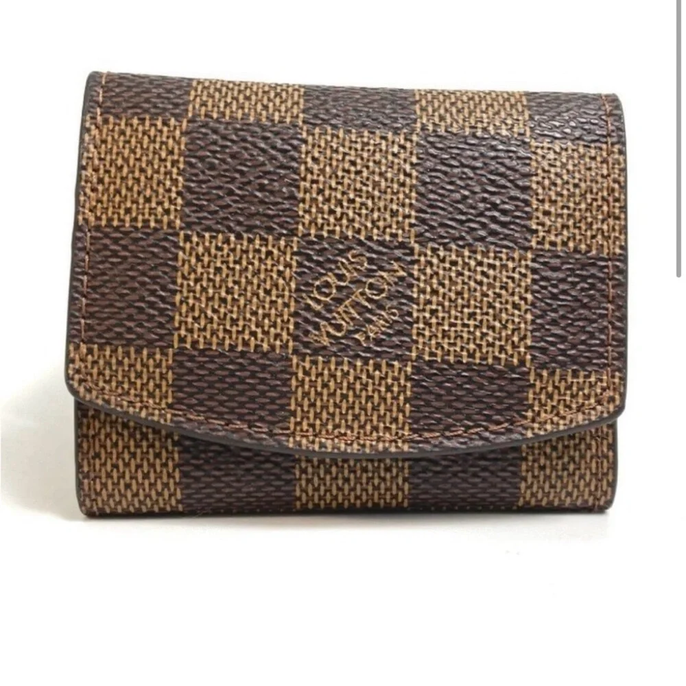Authentic Louis Vuitton NEW cufflinks case damier ebene leather with box